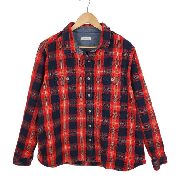 Outerknown Women's Flannel Blanket Shirt Button Up Huckberry Size Large - Picture 1 of 6